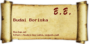 Budai Boriska névjegykártya